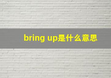 bring up是什么意思